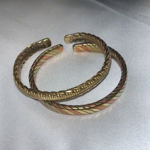 2 Bangles- 1 gold, 1 gold & bronze